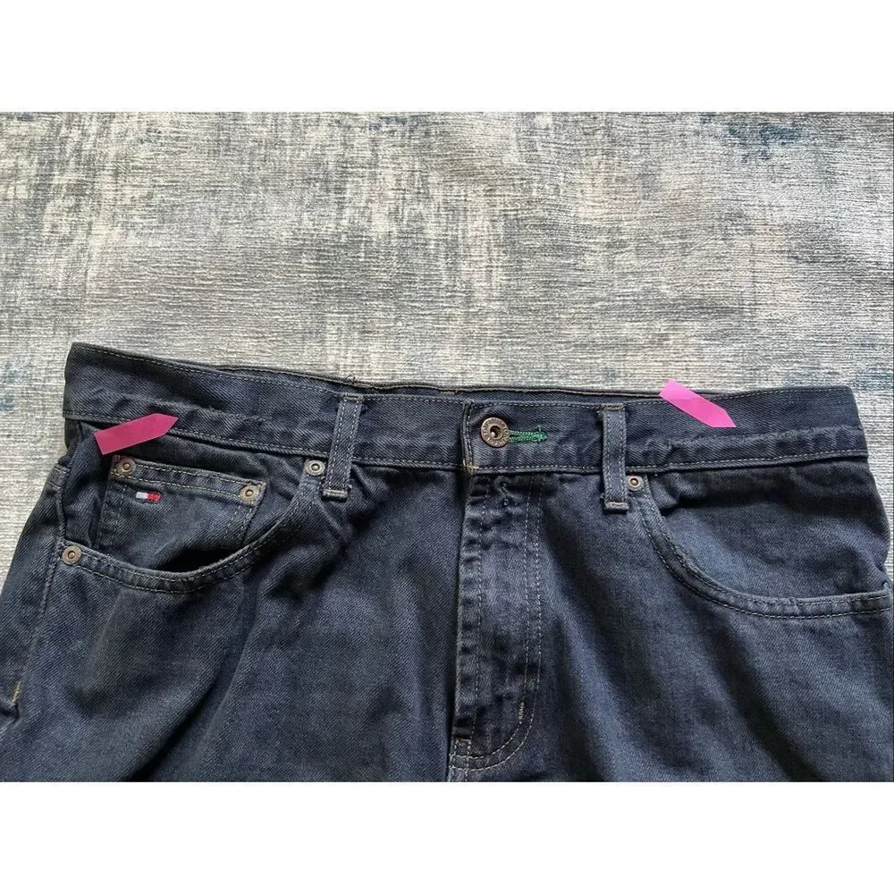 Tommy Hilfiger Dark Blue Wash 100% Cotton Boot Cut Jeans 31 x 34